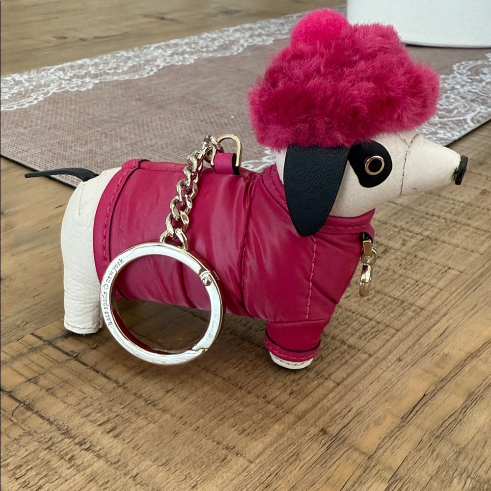 Kate Spade Pink Dog Keychain